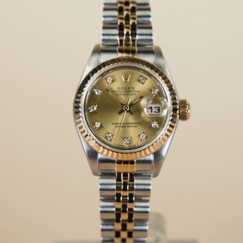 DSC02395 - Watches Of Henley St Pre-owned Rolex Lady-Datejust 69173, champagne dial, steel and yellow gold, 26mm, 1995