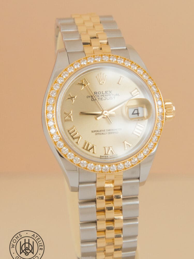 Pre-owned Rolex Lady-Datejust 279383RBR, champagne dial, steel and yellow gold, 28mm, 2018 – photo 5 of 5