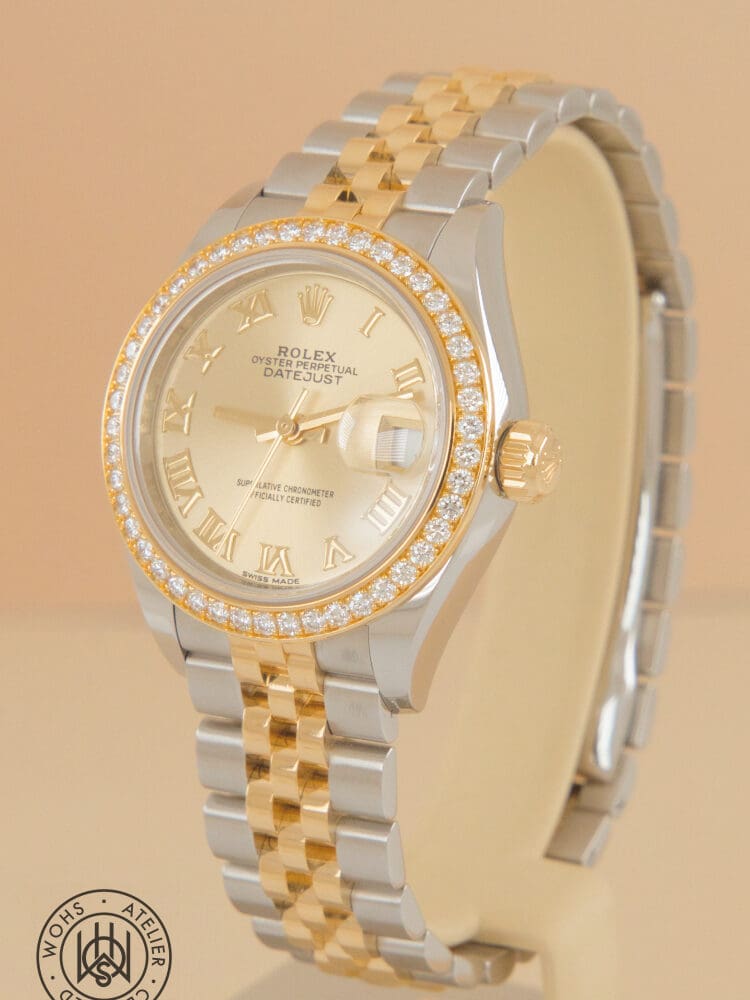 Pre-owned Rolex Lady-Datejust 279383RBR, champagne dial, steel and yellow gold, 28mm, 2018 – photo 2 of 5