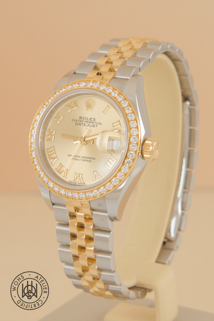 Pre-owned Rolex Lady-Datejust 279383RBR, champagne dial, steel and yellow gold, 28mm, 2018 – photo 2 of 5