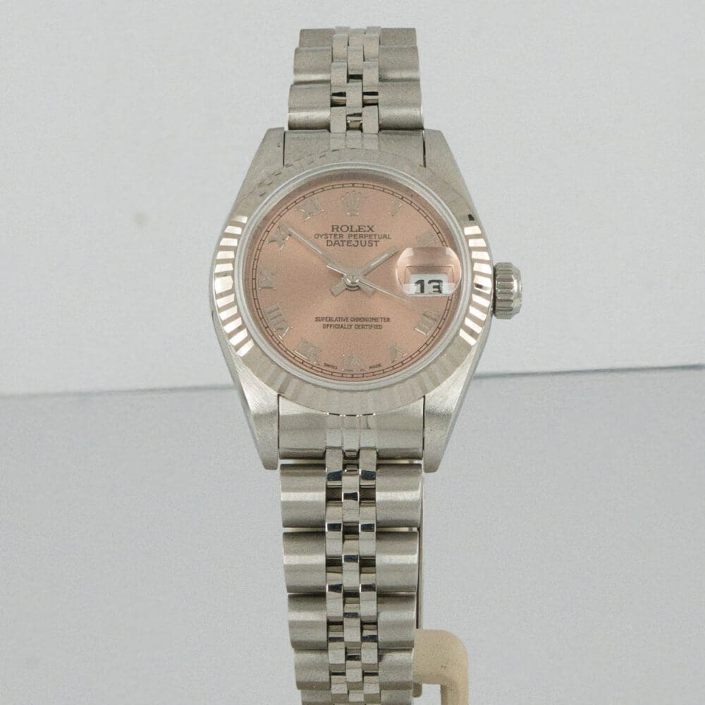 Pre-owned Rolex Datejust salmon numeral dial reference:79174