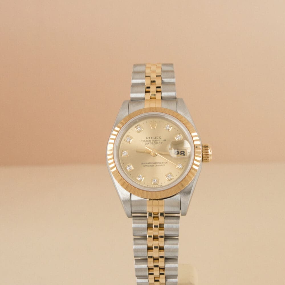 Pre-owned Rolex Datejust champagne diamond dial reference:69173 Pre-owned Rolex Datejust champagne diamond dial reference:69173