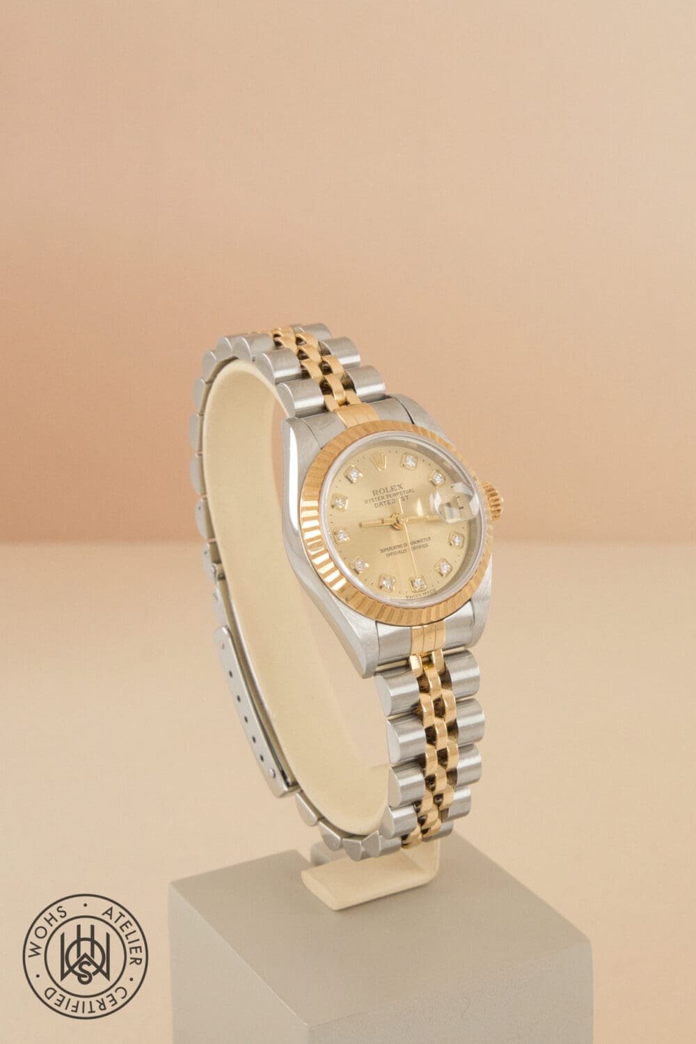 Pre-owned Rolex Datejust champagne diamond dial reference:69173 Pre-owned Rolex Datejust champagne diamond dial reference:69173