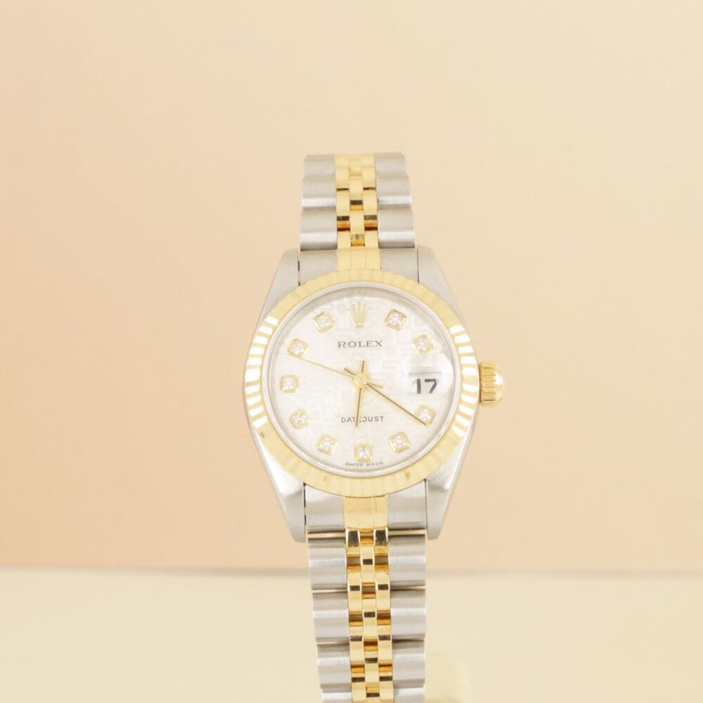 Pre-owned Rolex Datejust Bi-metal Anniversary Diamond Dial Reference:79173