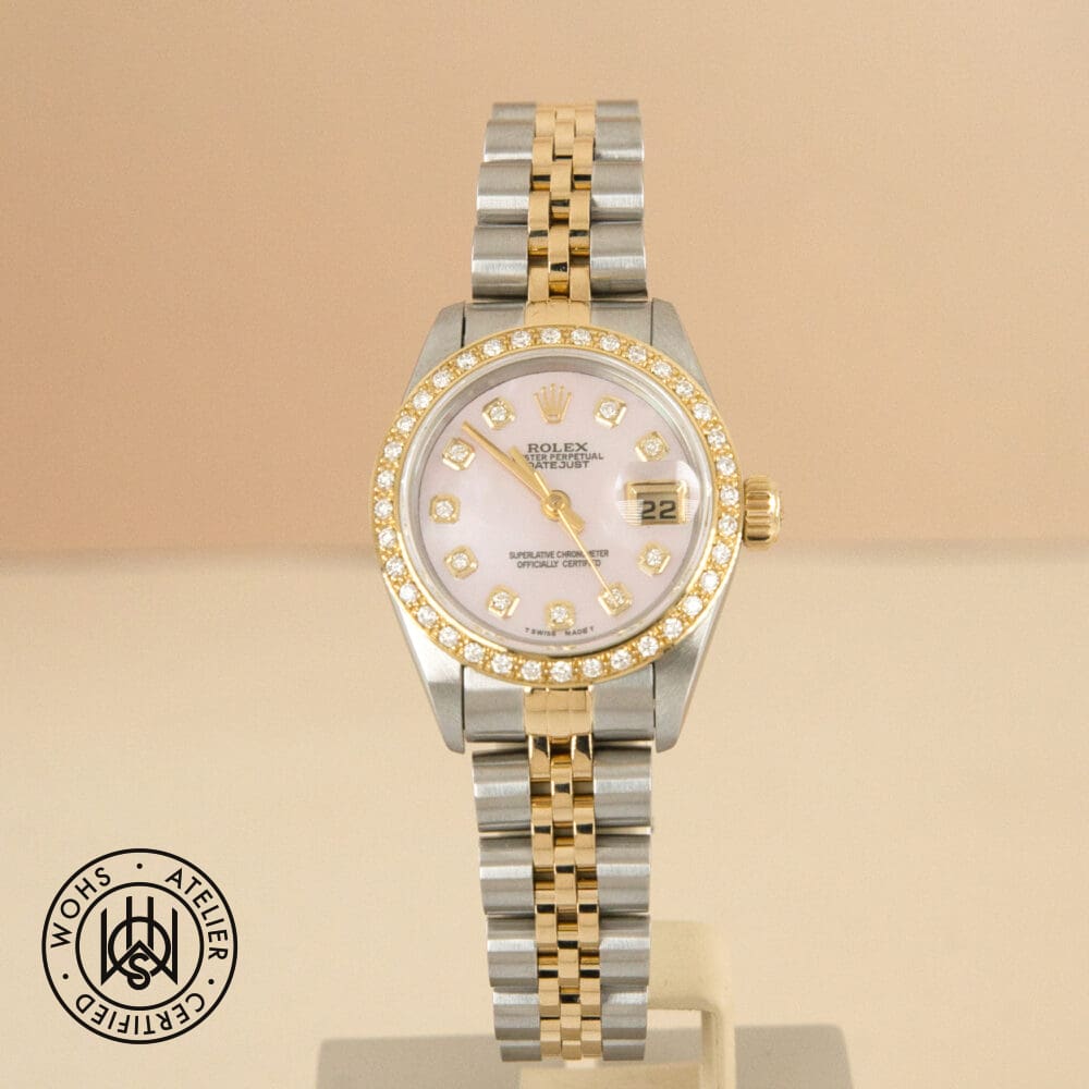 Pre-Owned Rolex Lady Datejust Custom diamond bezel custom mother of pearl diamond dial Reference:69173