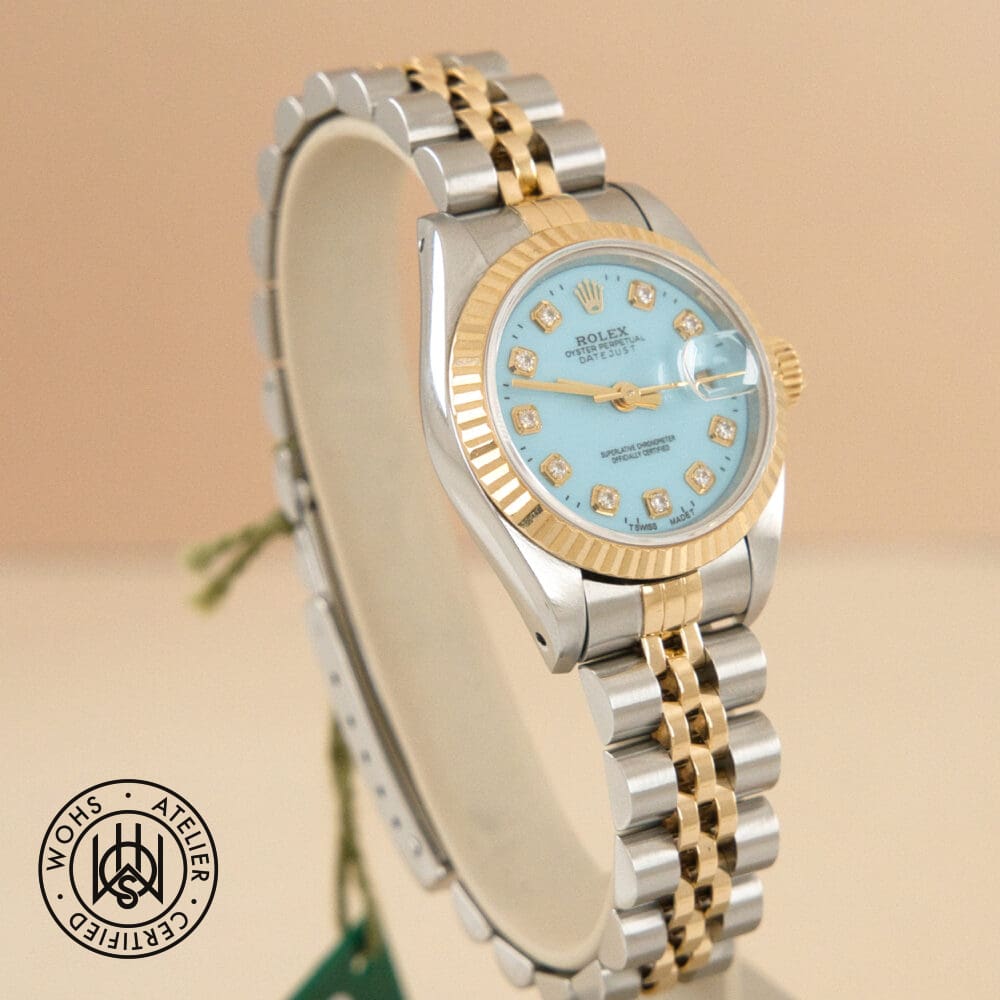 Pre-Owned Rolex Lady Datejust Custom turquoise diamond Dial Reference:69173 Pre-Owned Rolex Lady Datejust Custom turquoise diamond Dial Reference:69173
