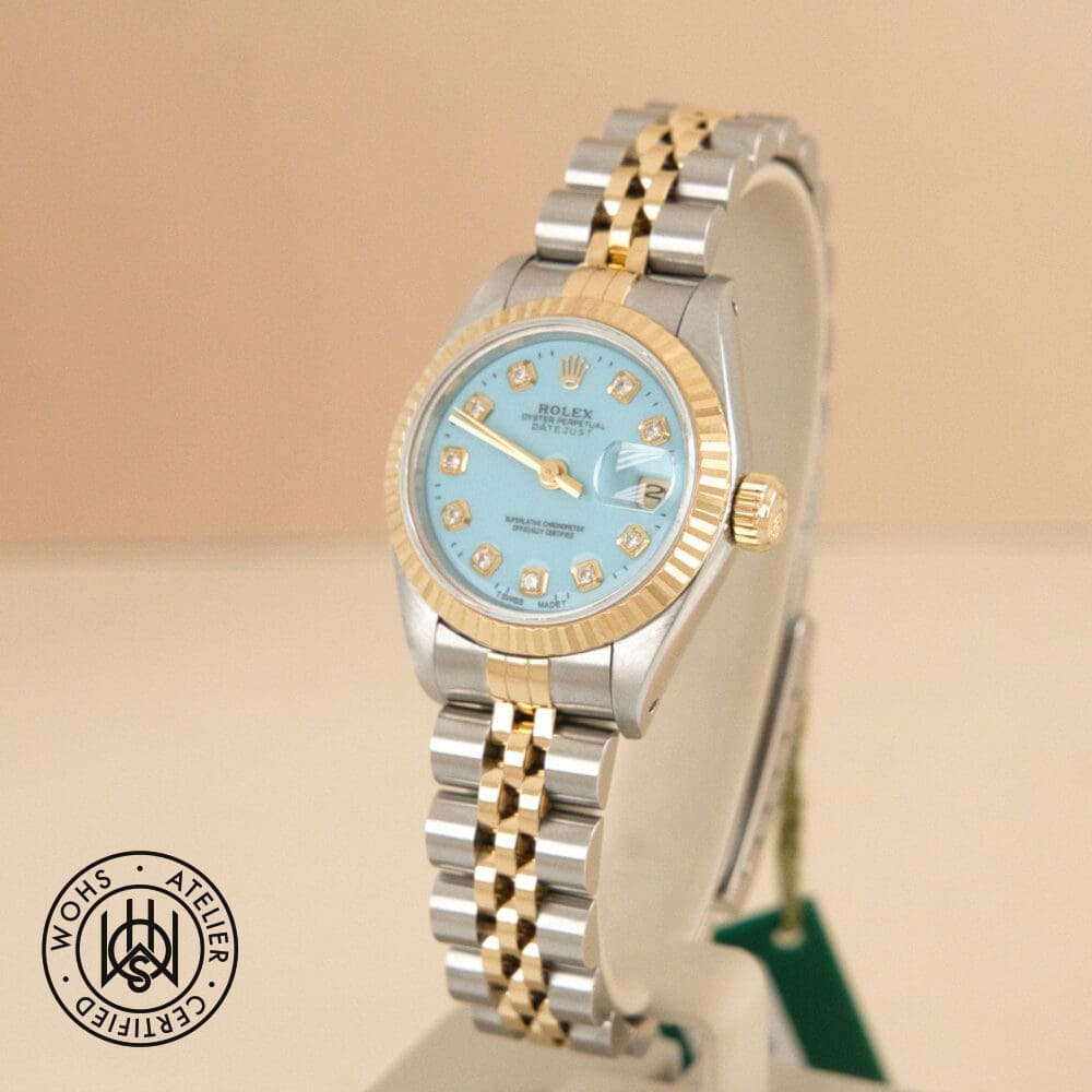 Pre-Owned Rolex Lady Datejust Custom turquoise diamond Dial Reference:69173 Pre-Owned Rolex Lady Datejust Custom turquoise diamond Dial Reference:69173