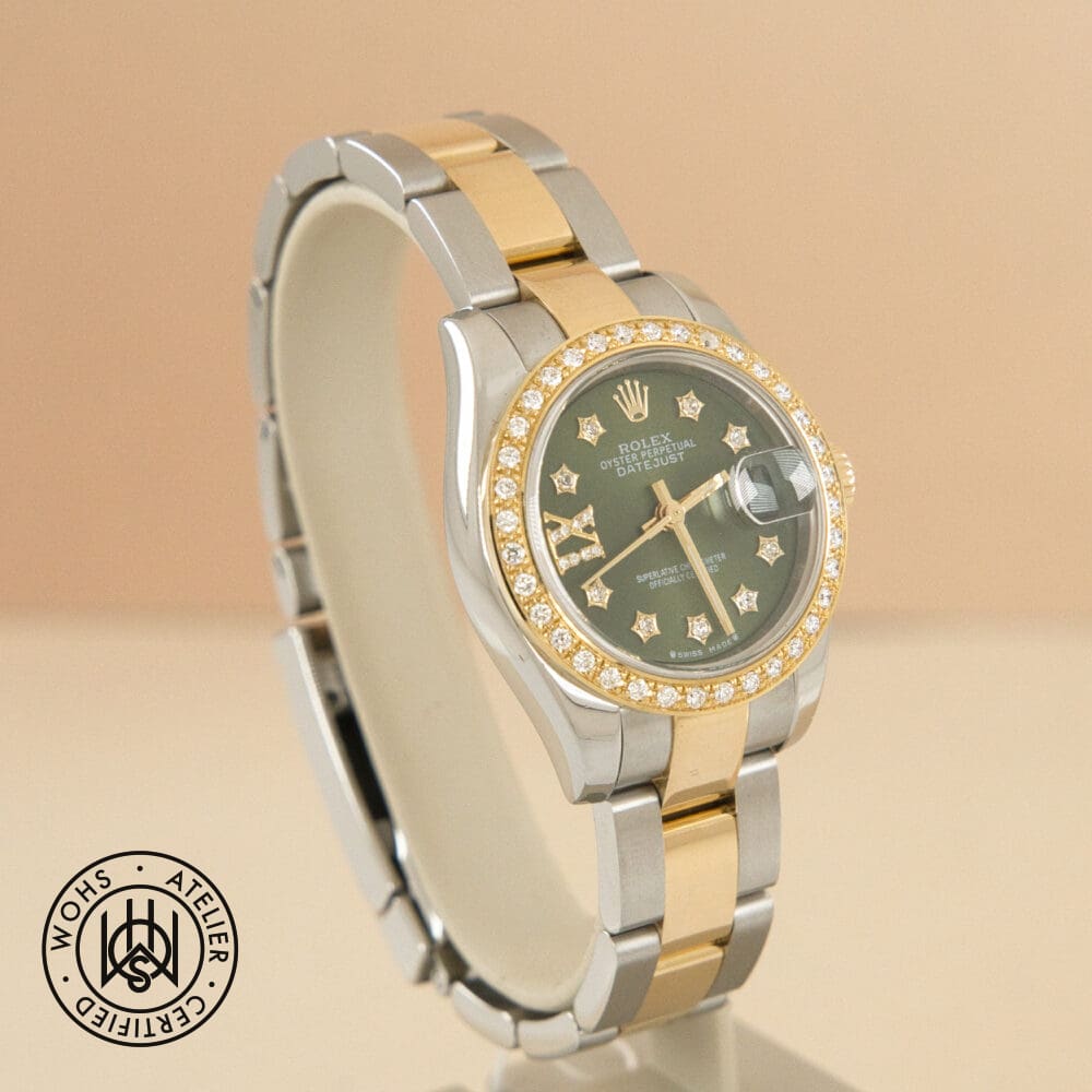 Preowned Rolex Lady Datejust 26mm reference 179173 Green Dial (4)