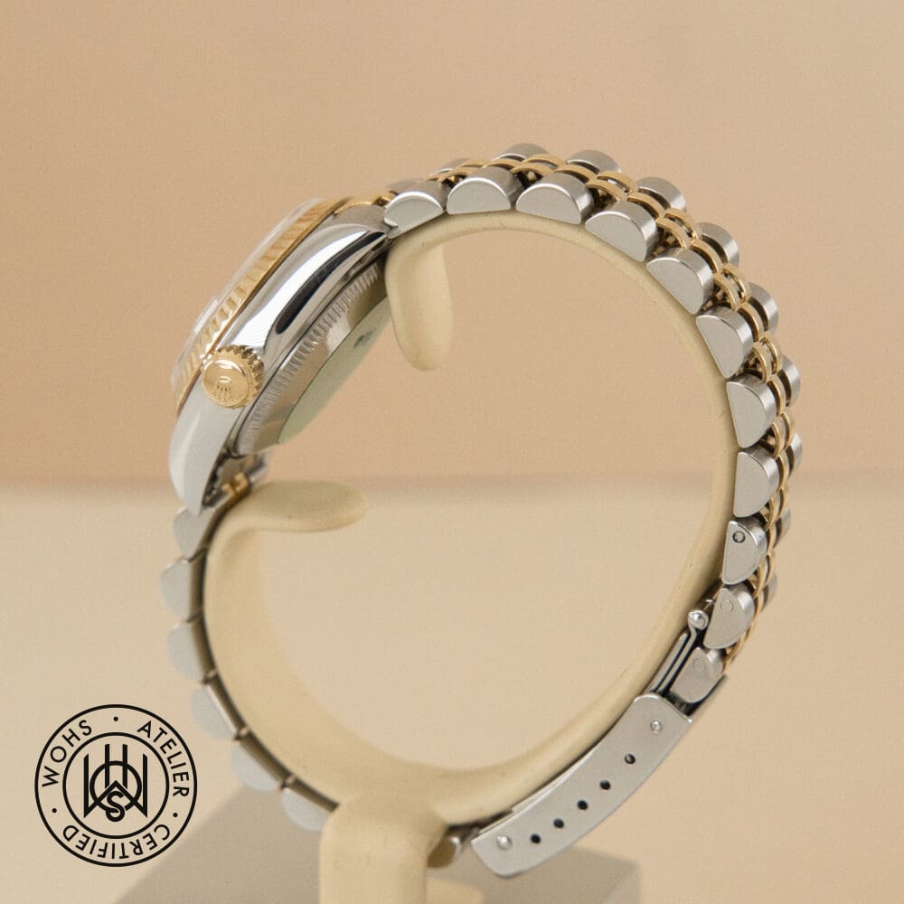 used ladies rolex datejust 69173 ivory pyramid dial (1)