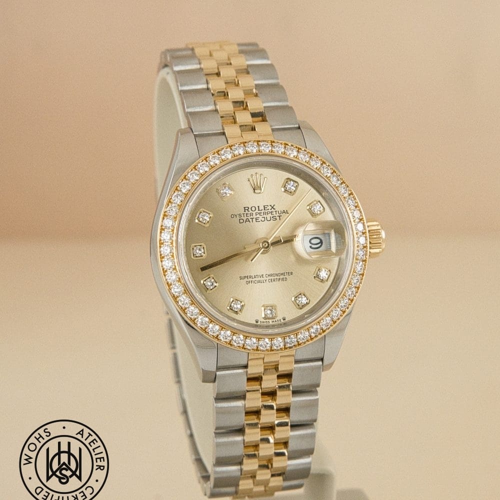 Pre-owned Rolex Lady-Datejust 279383RBR, champagne dial, steel and yellow gold, 28mm, 2020 – photo 3 of 6