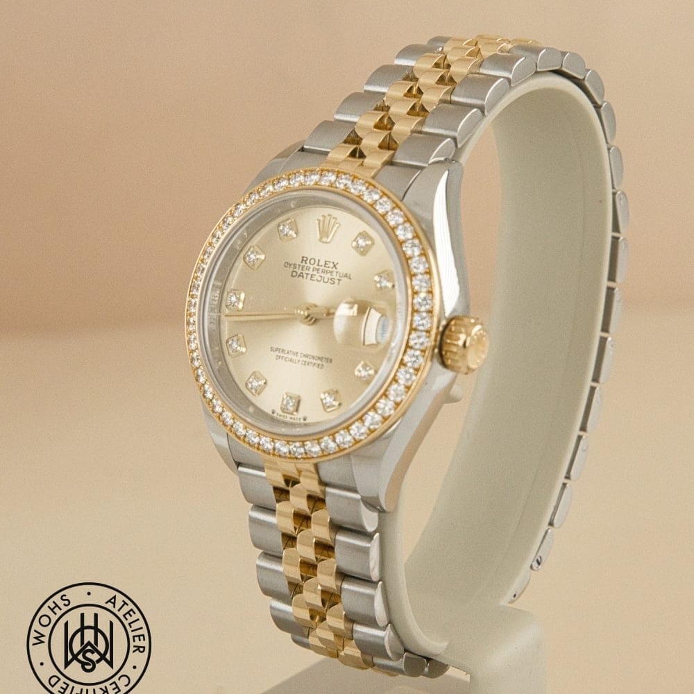 Pre-owned Rolex Lady-Datejust 279383RBR, champagne dial, steel and yellow gold, 28mm, 2020 – photo 2 of 6