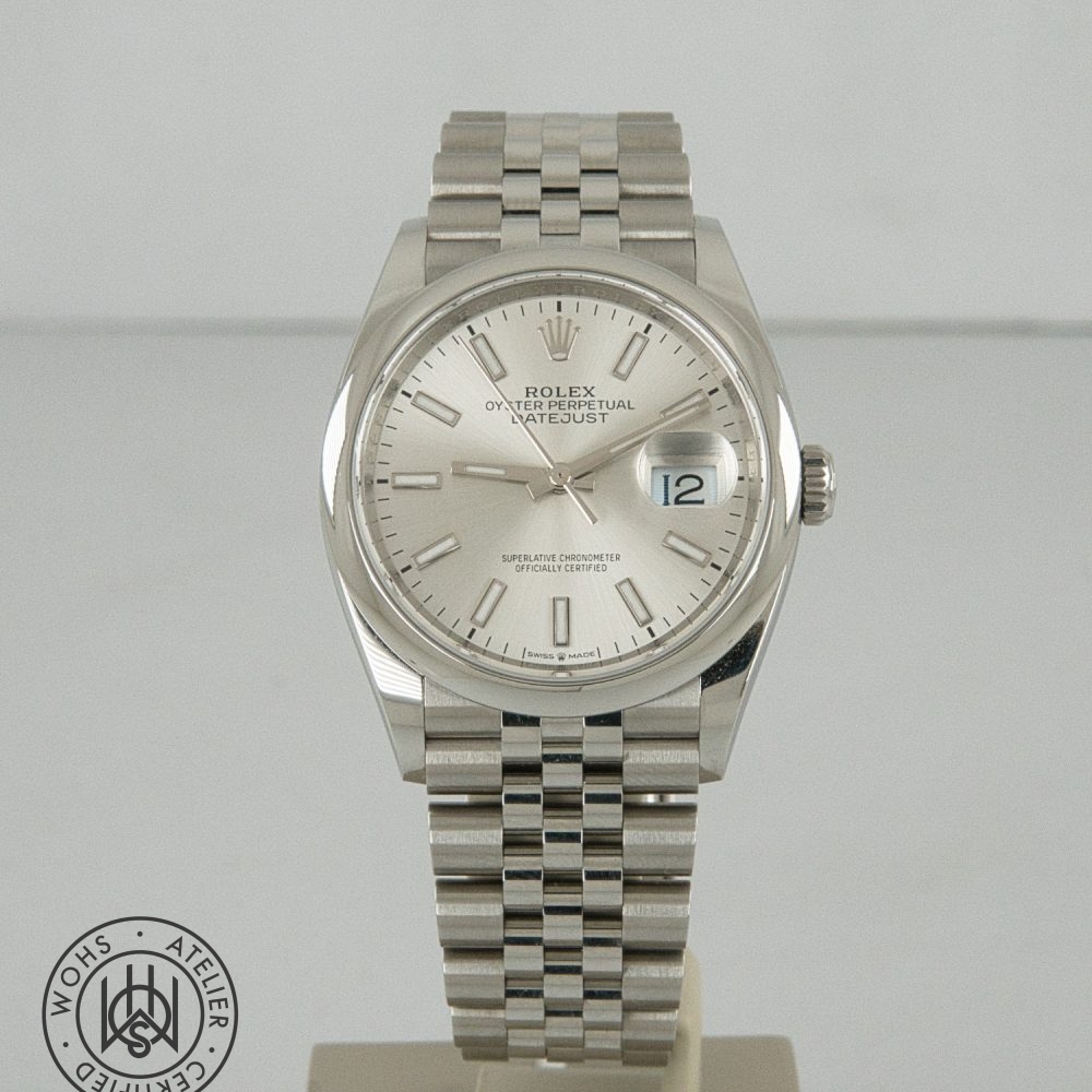 Pre-owned Rolex Datejust 126200, silver dial, steel, 36mm, 2026